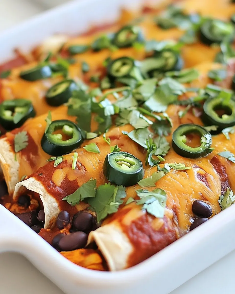 Delicious Mushroom, Zucchini, and Black Bean Vegetarian Enchiladas image