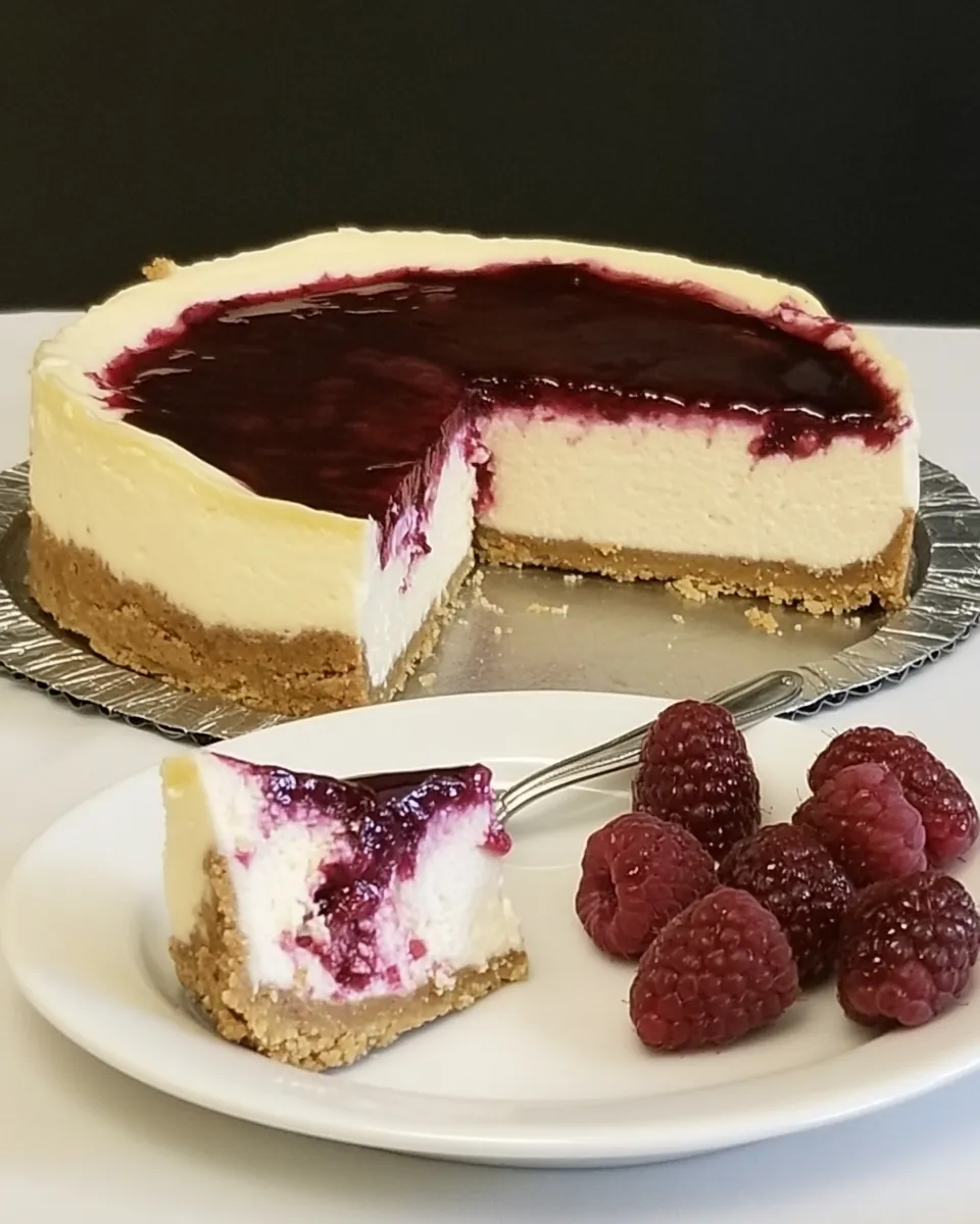 Easy New York Style Raspberry Cheesecake recipe photo