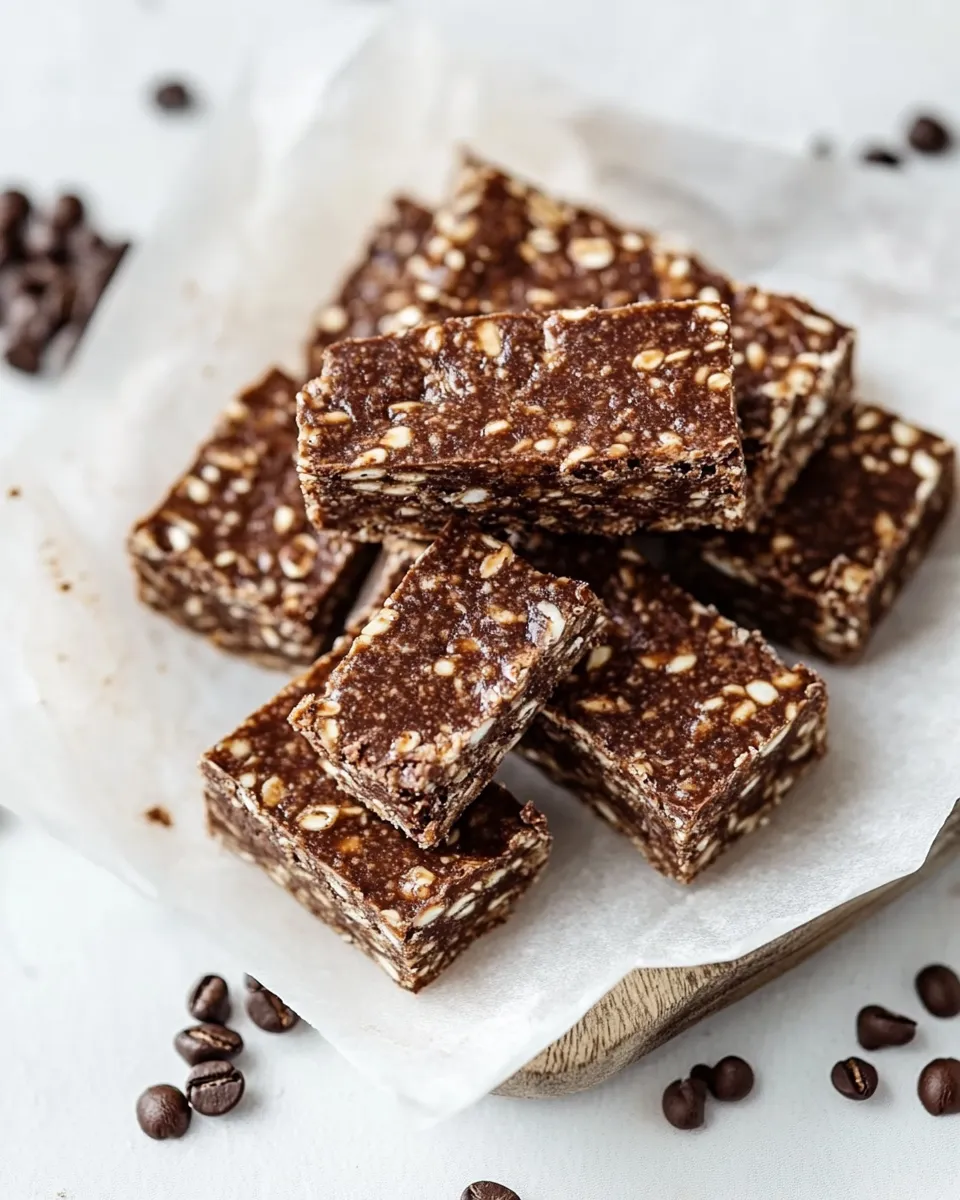 Tasty No-Bake Mocha Protein Bars shot