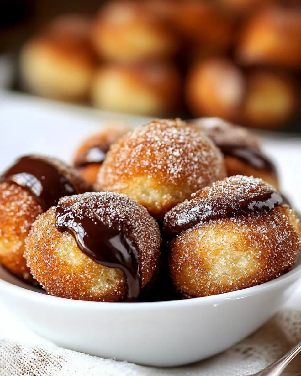 Delicious Nutella Churro Donut Holes shot
