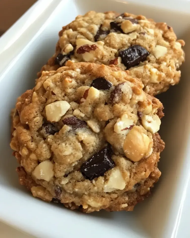 Homemade Oatmeal Cookies with Cinnamon Roasted Almonds, Cocoa Nibs, and Dark Chocolate photo