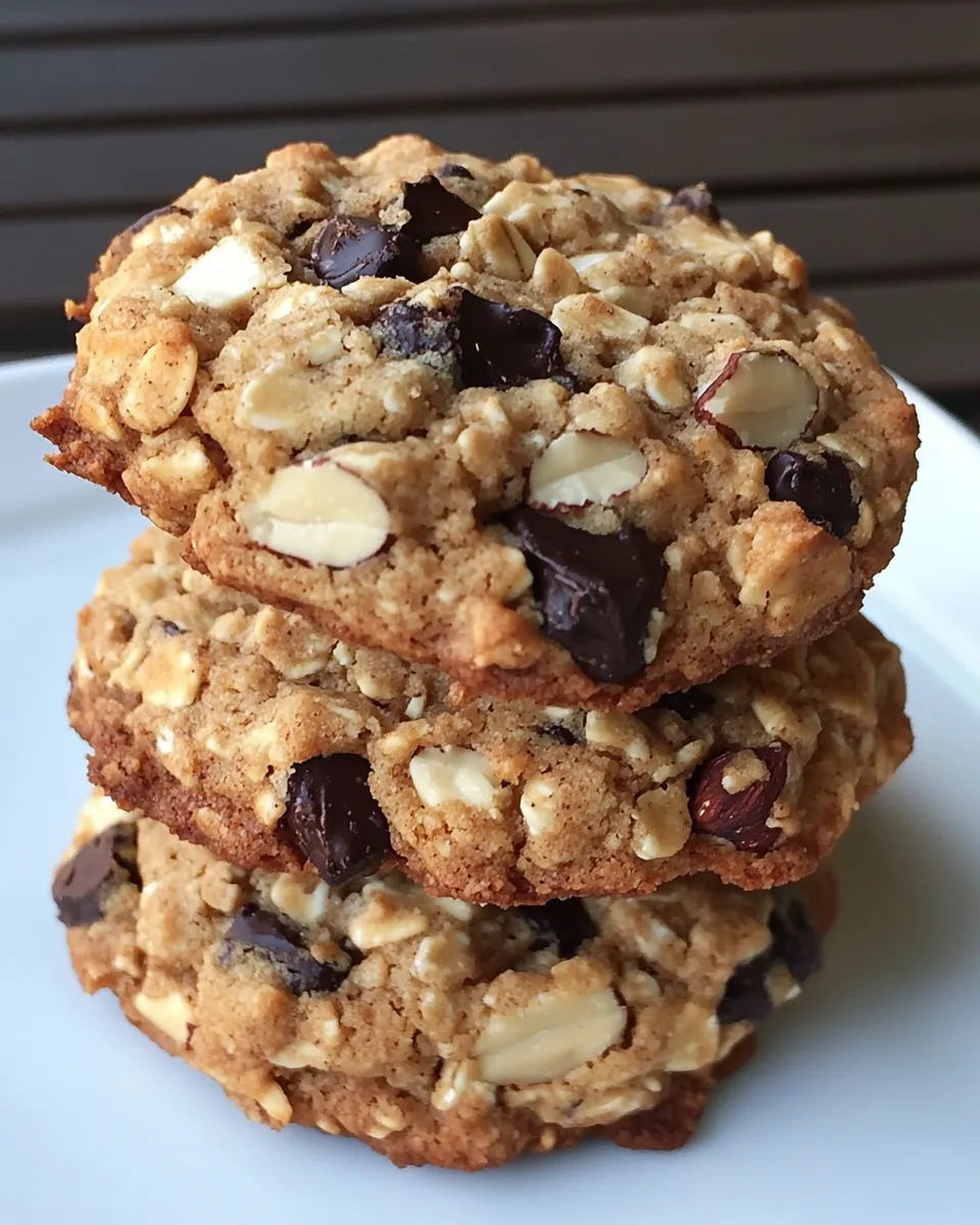 Classic Oatmeal Cookies with Cinnamon Roasted Almonds, Cocoa Nibs, and Dark Chocolate image