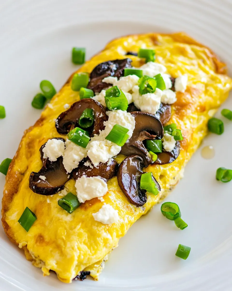 Easy Omelet with Mushrooms and Goat Cheese recipe photo