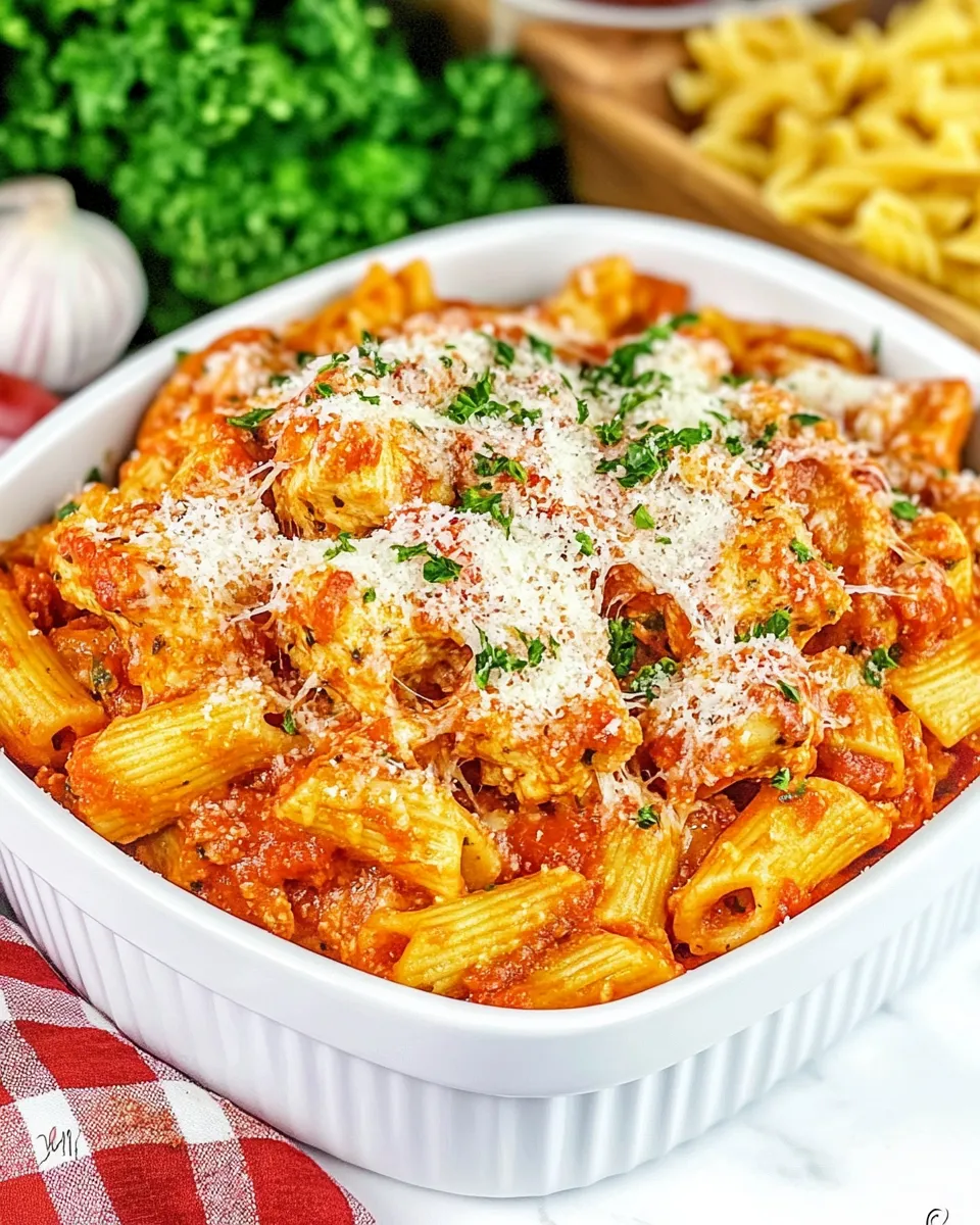 Classic One-Pot Chicken Parmesan Pasta dish photo