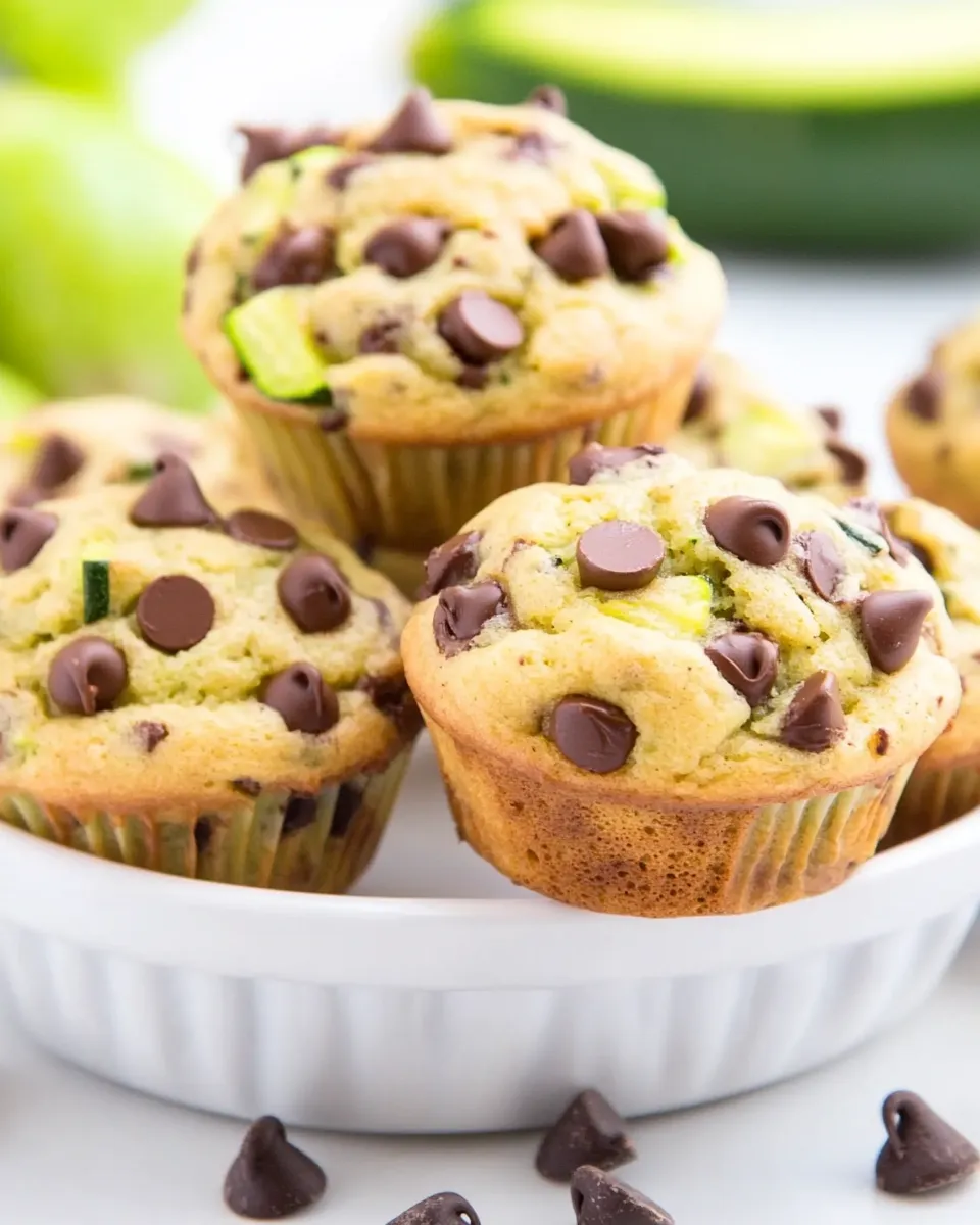 Delicious One Bowl Zucchini Chocolate Chip Muffins image
