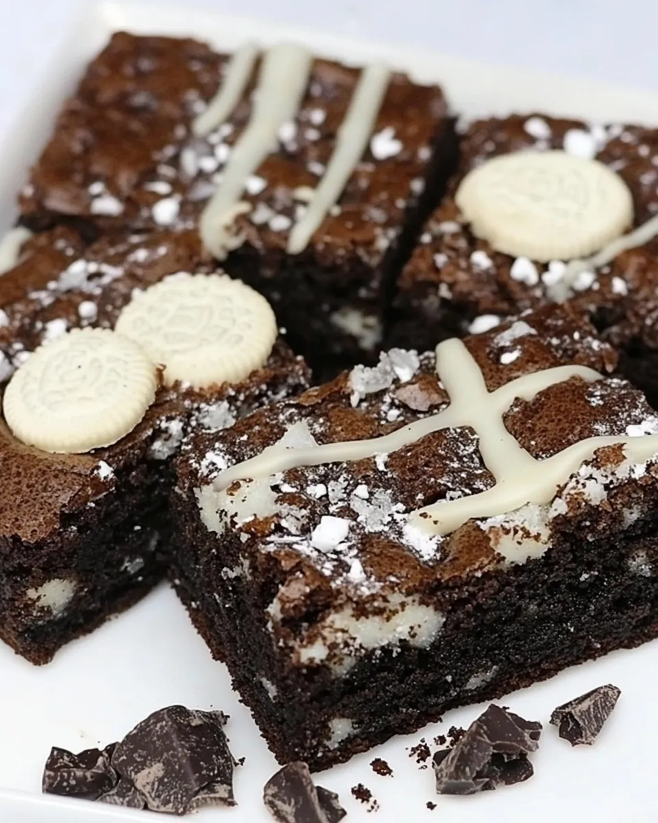 Tasty Oreo Brownies with White Chocolate shot