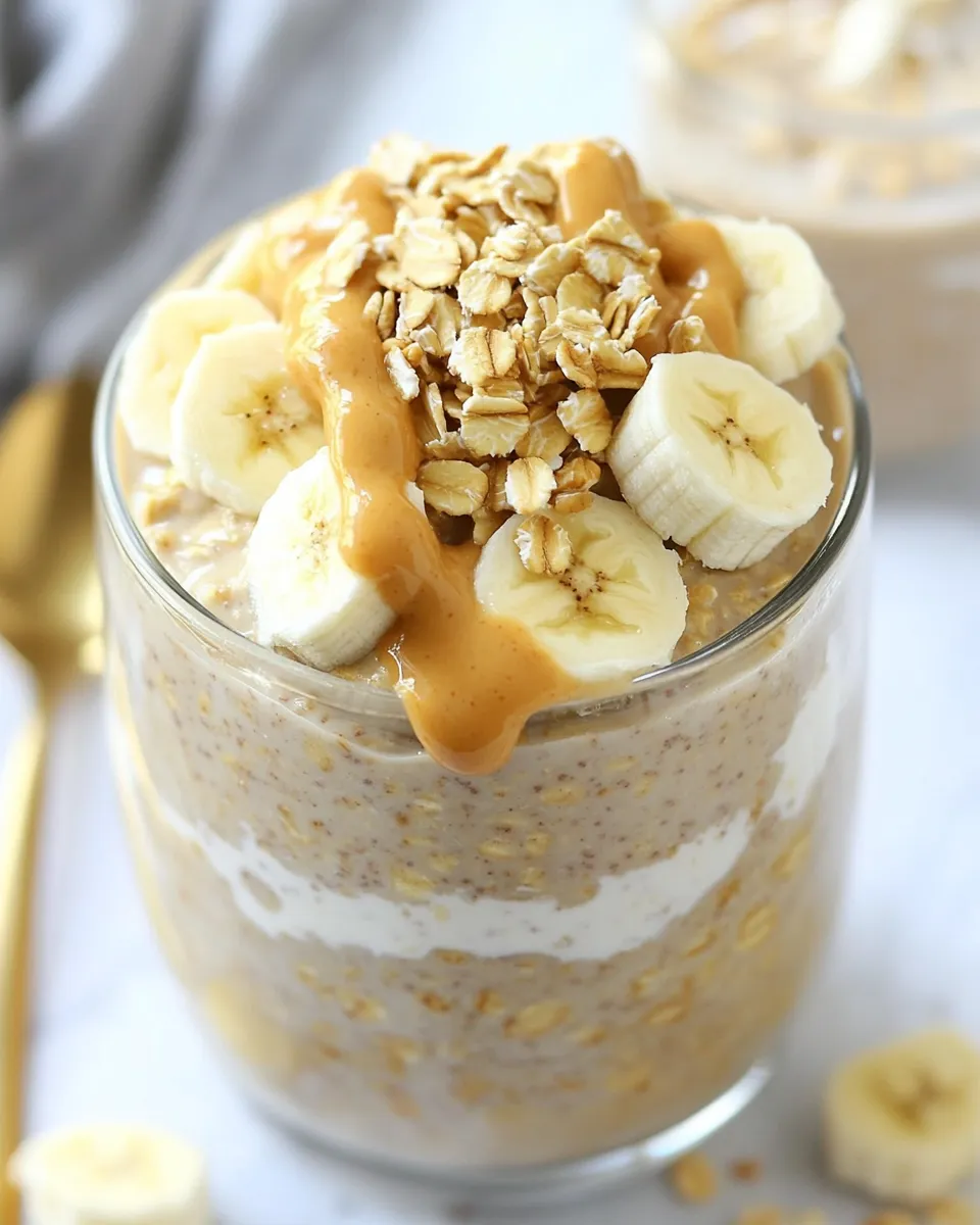 Classic Peanut Butter Banana Overnight Oats image
