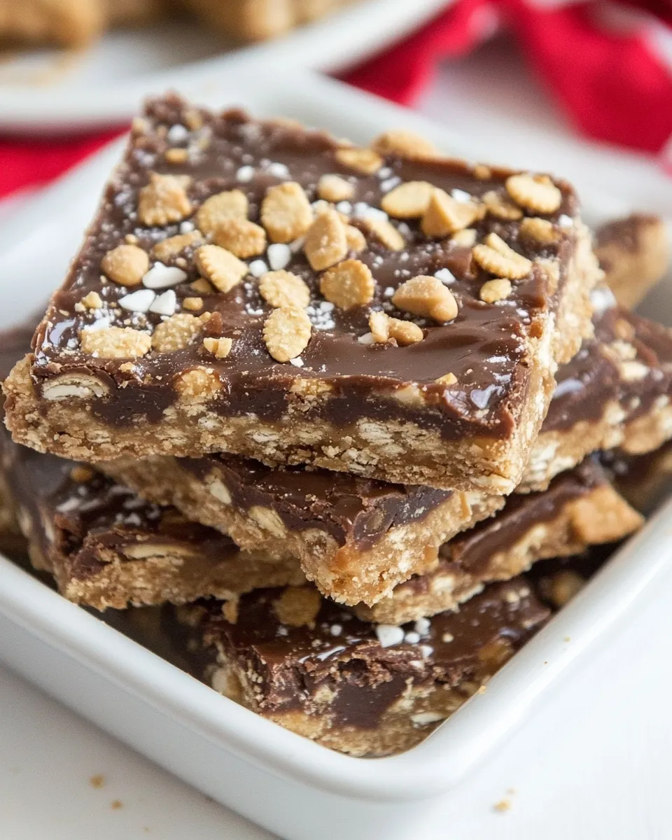 Quick Peanut Butter Graham Cracker Toffee Recipe food shot