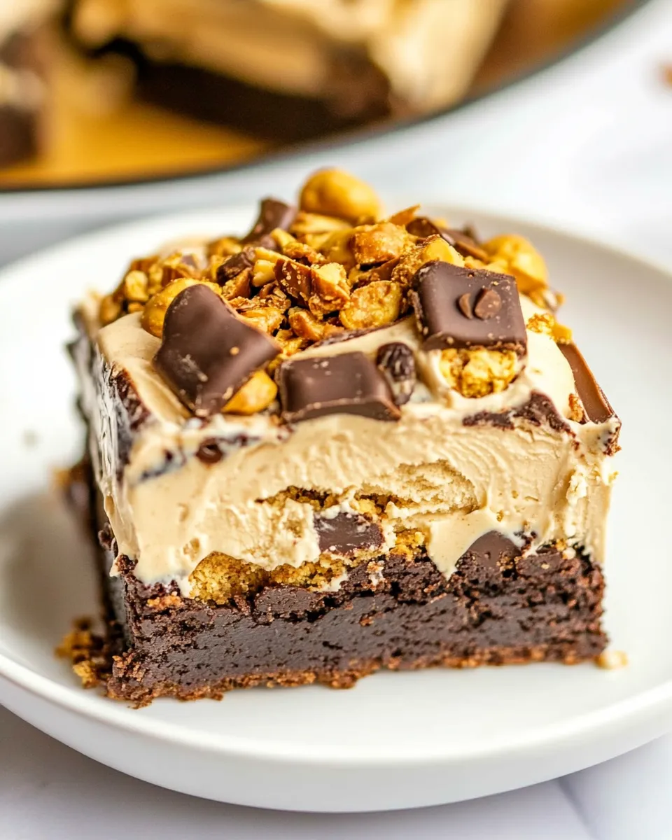 Homemade Peanut Butter Ice Cream Brownies photo
