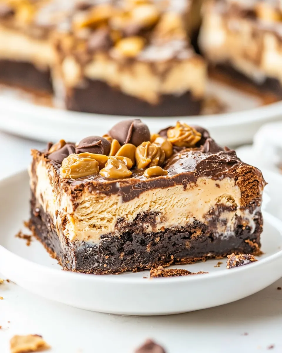 Delicious Peanut Butter Ice Cream Brownies image