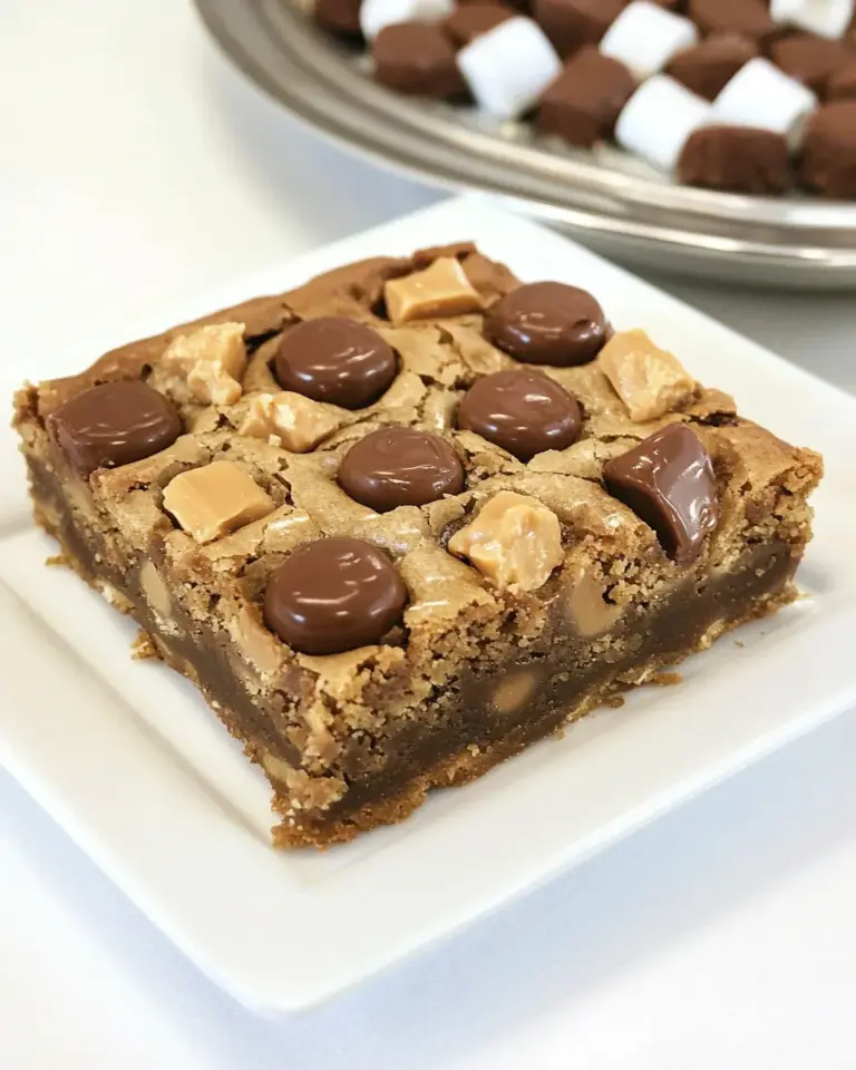 Homemade Peanut Butter Rolo Blondies photo