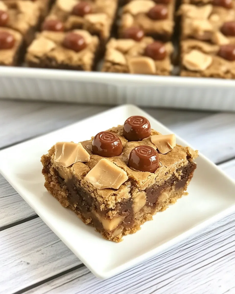 Easy Peanut Butter Rolo Blondies recipe photo