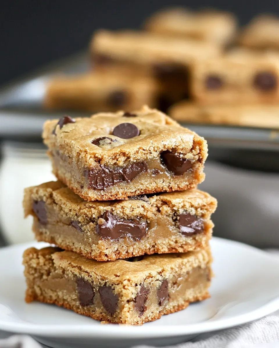 Delicious Peanut Butter Stuffed Chocolate Chip Cookie Bars shot