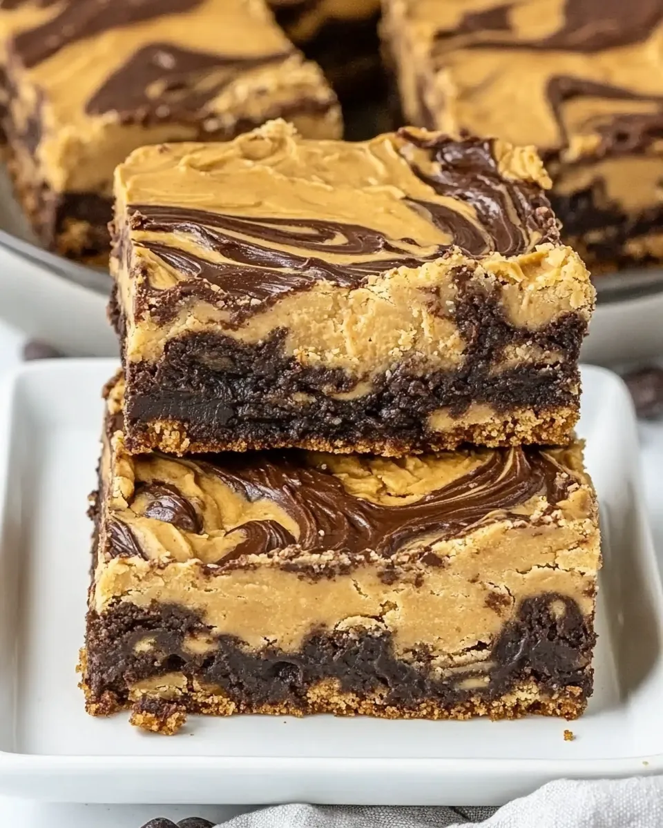 Delicious Peanut Butter Swirl Bars shot