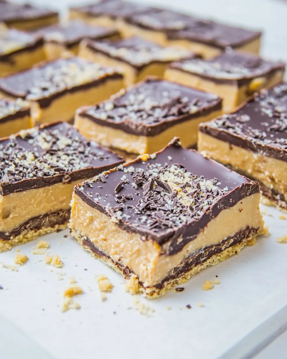 Homemade Peanut Butter & Dark Chocolate Squares photo