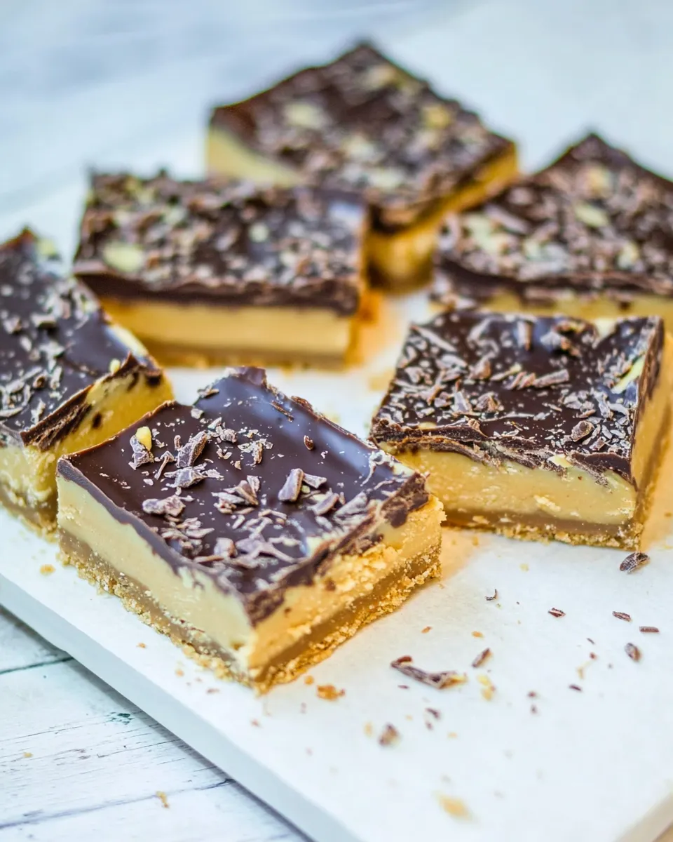 Tasty Peanut Butter & Dark Chocolate Squares shot