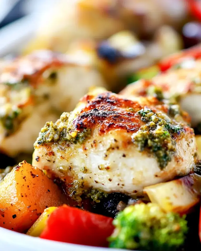 Easy Pesto Parmesan Chicken with Veggies photo