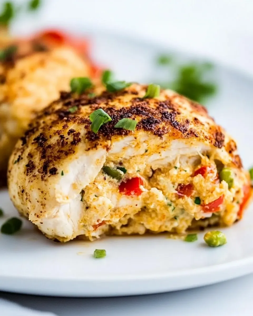 Delicious Pimento Cheese Stuffed Chicken shot