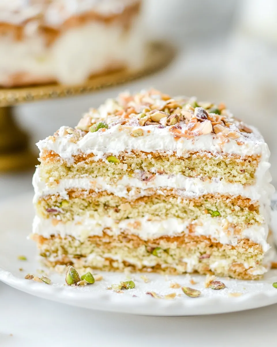 Easy Pistachio Crpe Cake recipe photo