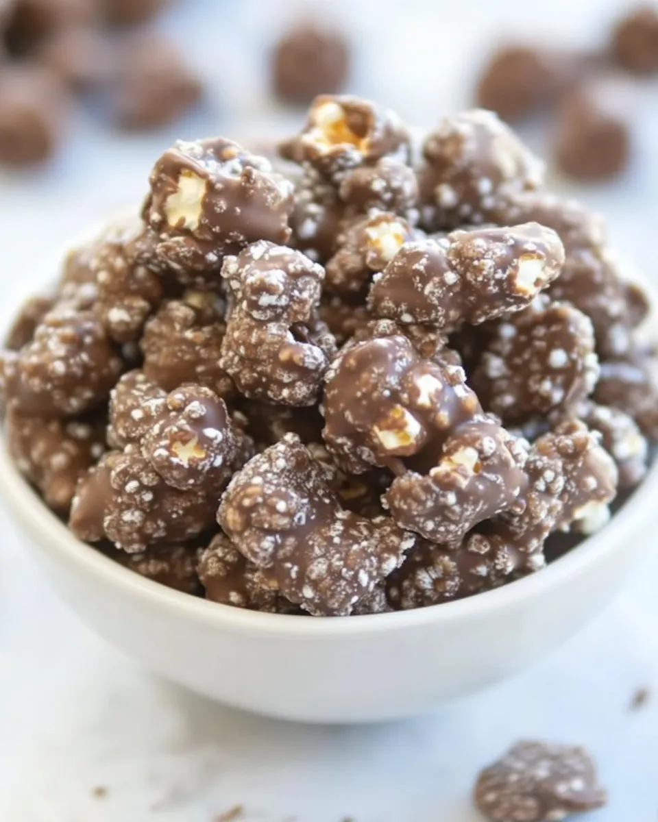 Easy Poppy Chow [Chocolate & Peanut Butter-Covered Popcorn] recipe photo