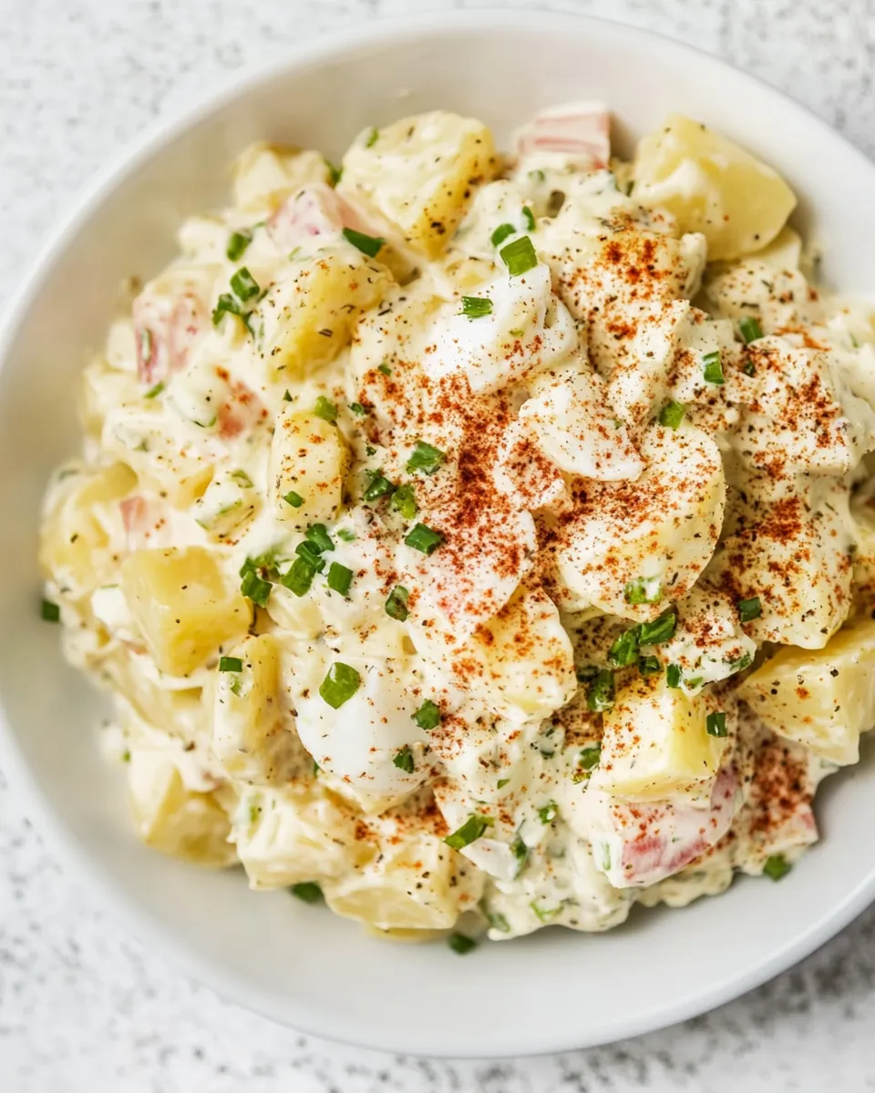 Delicious Potato Salad with Egg shot