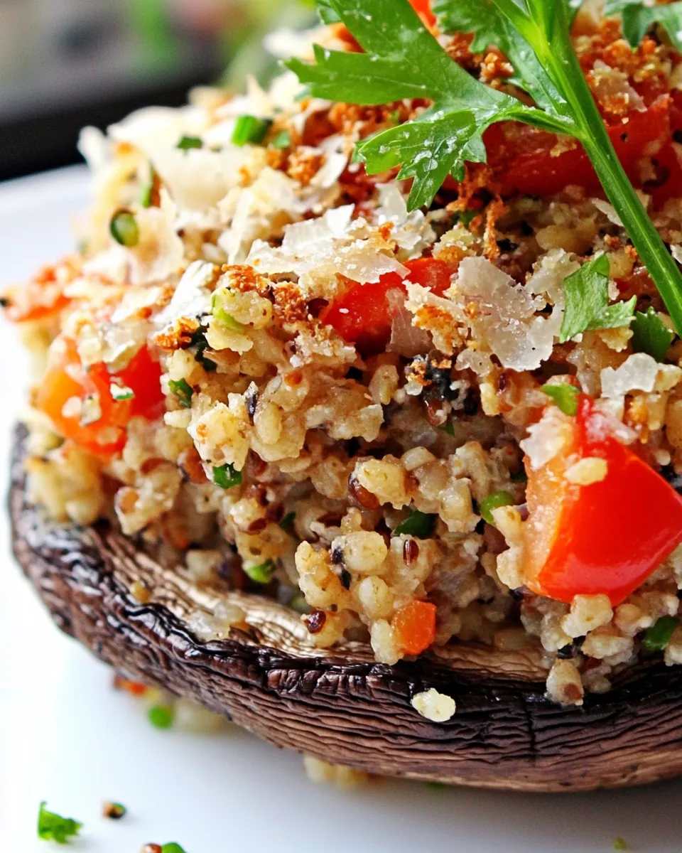 Delicious Quinoa Stuffed Portobello Mushrooms image