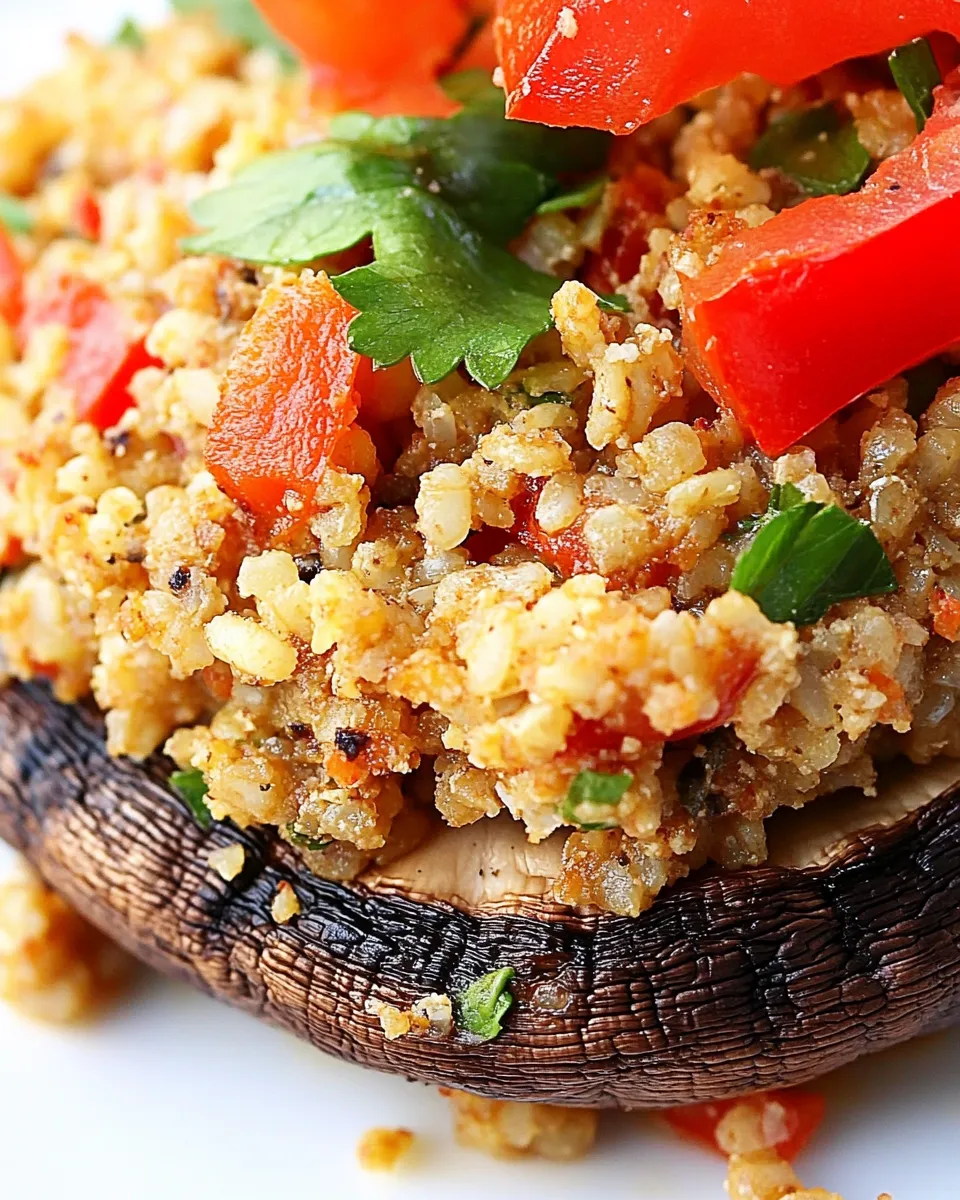 Savory Quinoa Stuffed Portobello Mushrooms shot