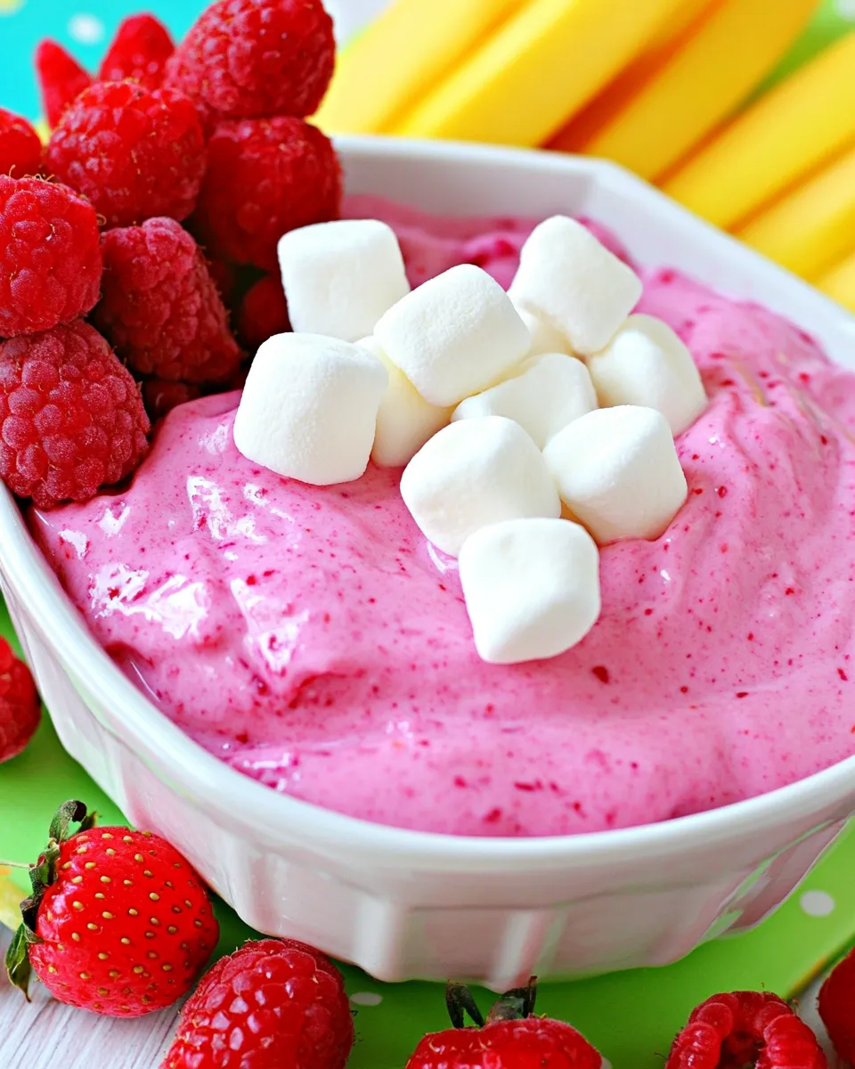 Delicious Raspberry Marshmallow Fruit Dip recipe image