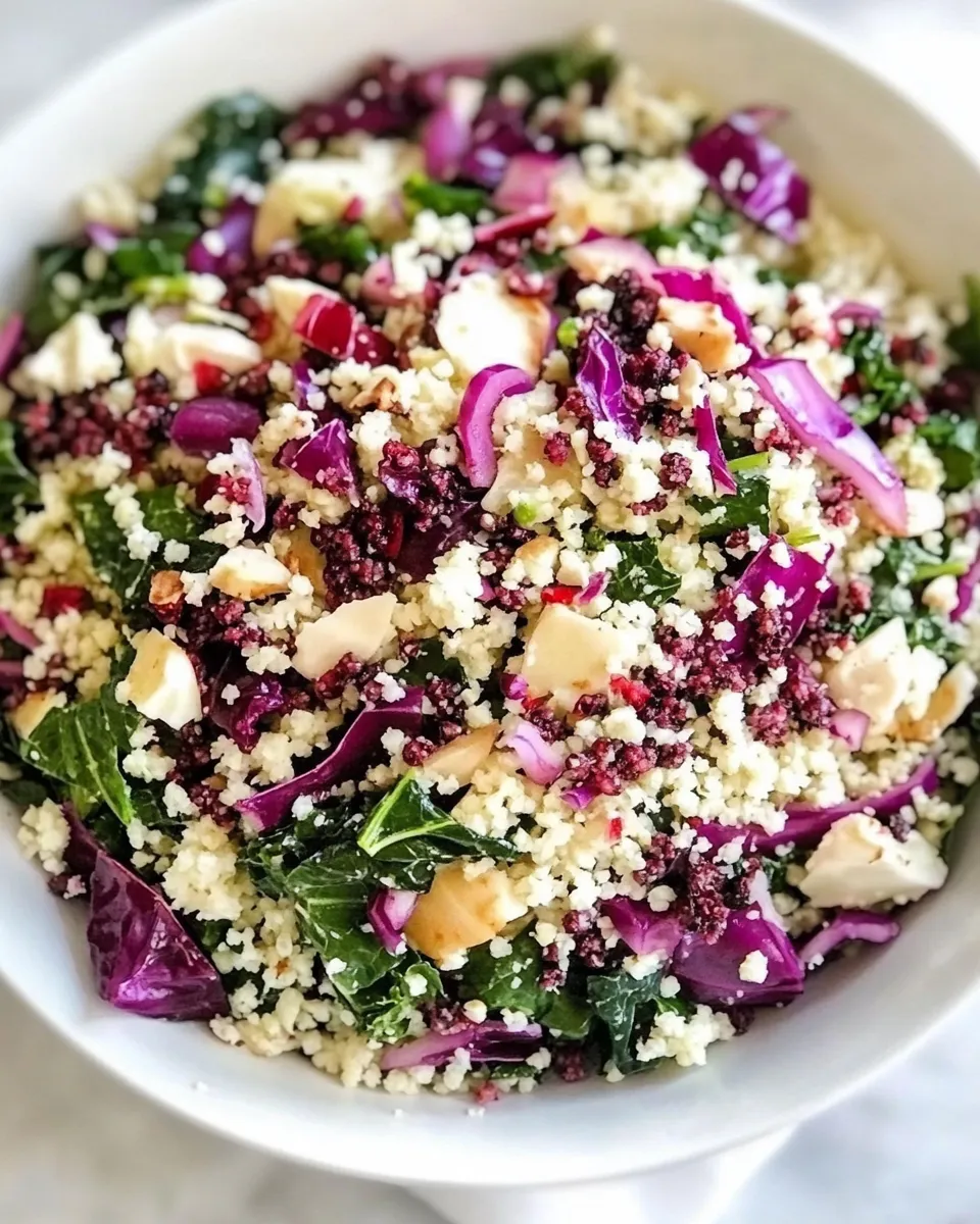 Healthy Raw Cauliflower Couscous with Kale and Cabbage image
