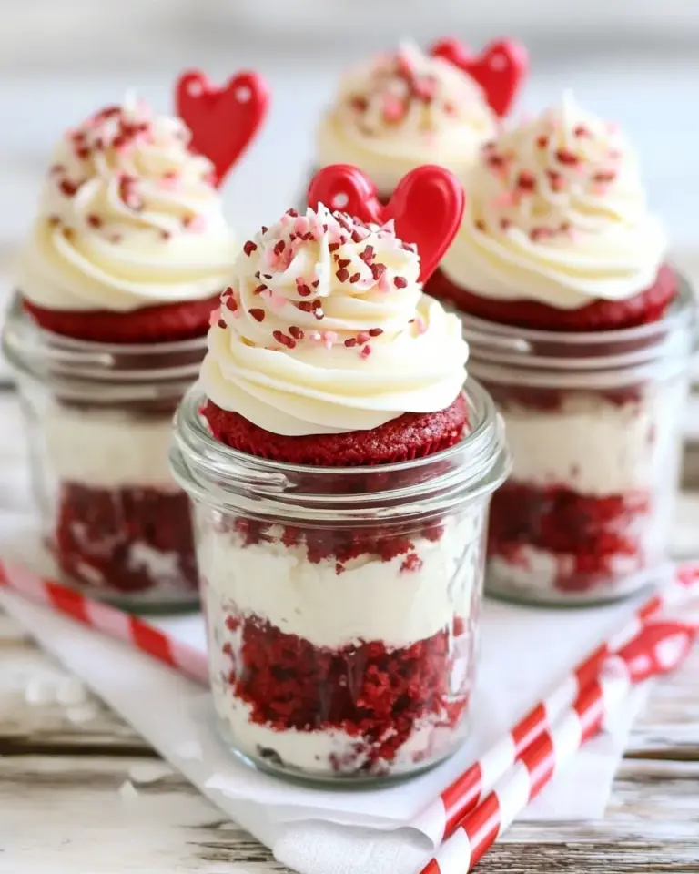 Homemade Red Velvet Cupcakes In A Jar photo