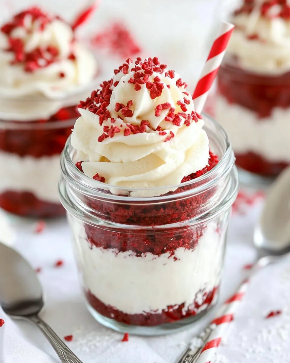 Perfect Red Velvet Cupcakes In A Jar shot
