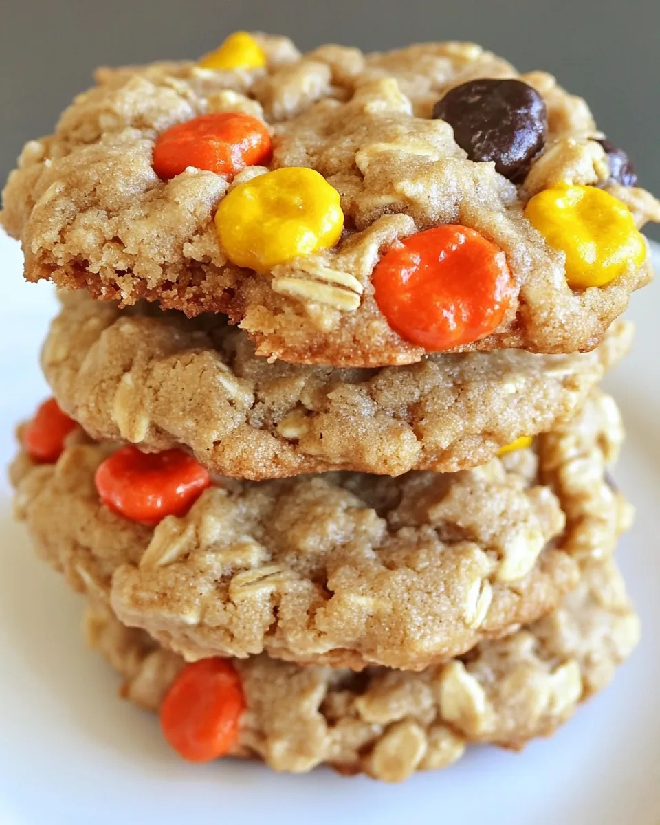 Tasty Reeses Pieces Peanut Butter Oatmeal Cookies shot