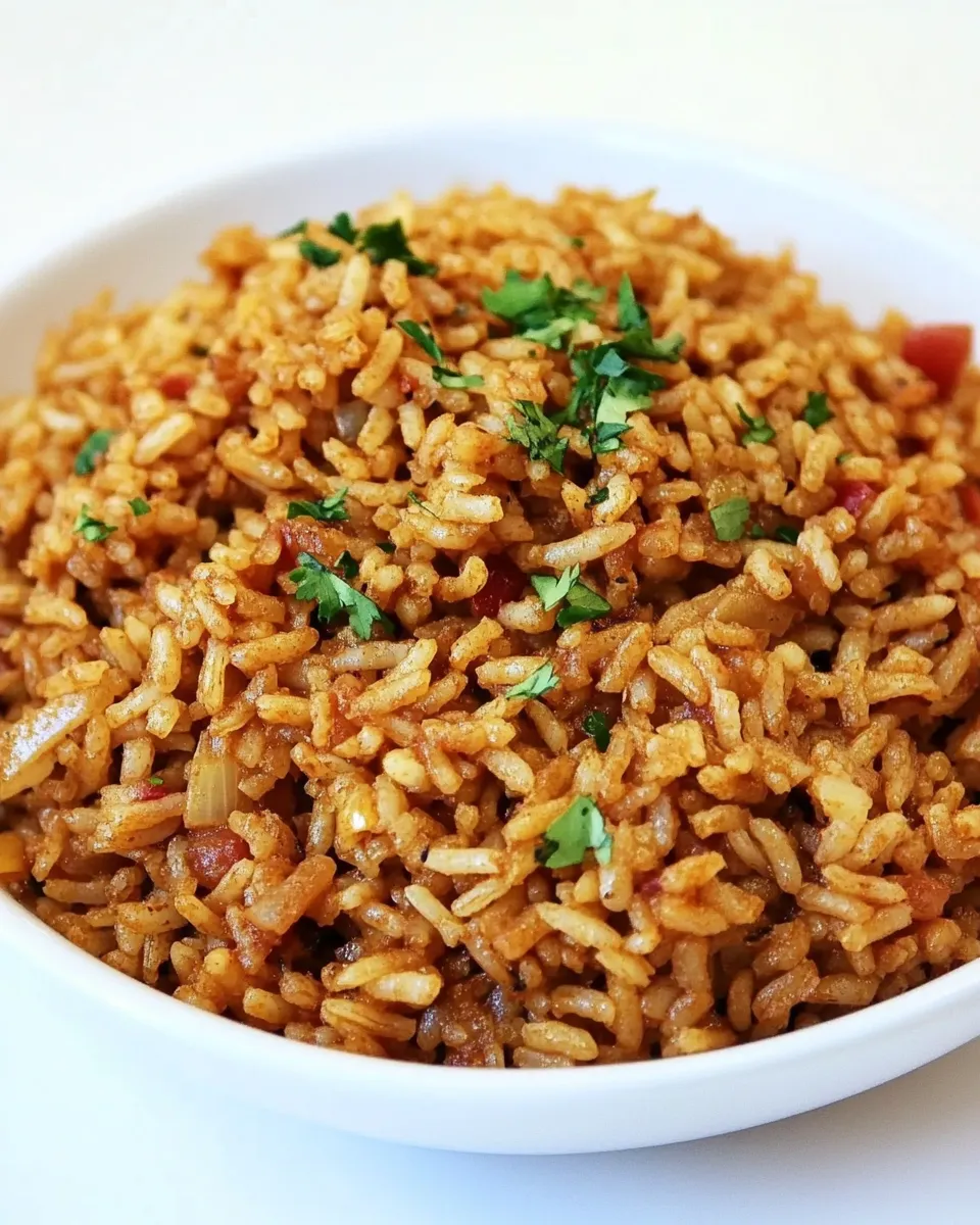 Delicious Restaurant Style Mexican Rice shot