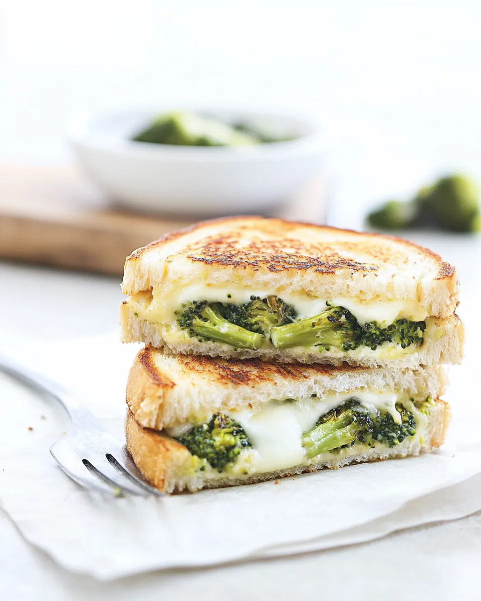 Easy Roasted Broccolini Grilled Cheese shot