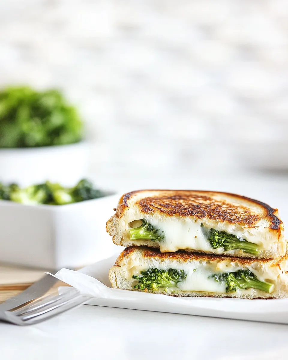 Delicious Roasted Broccolini Grilled Cheese recipe image