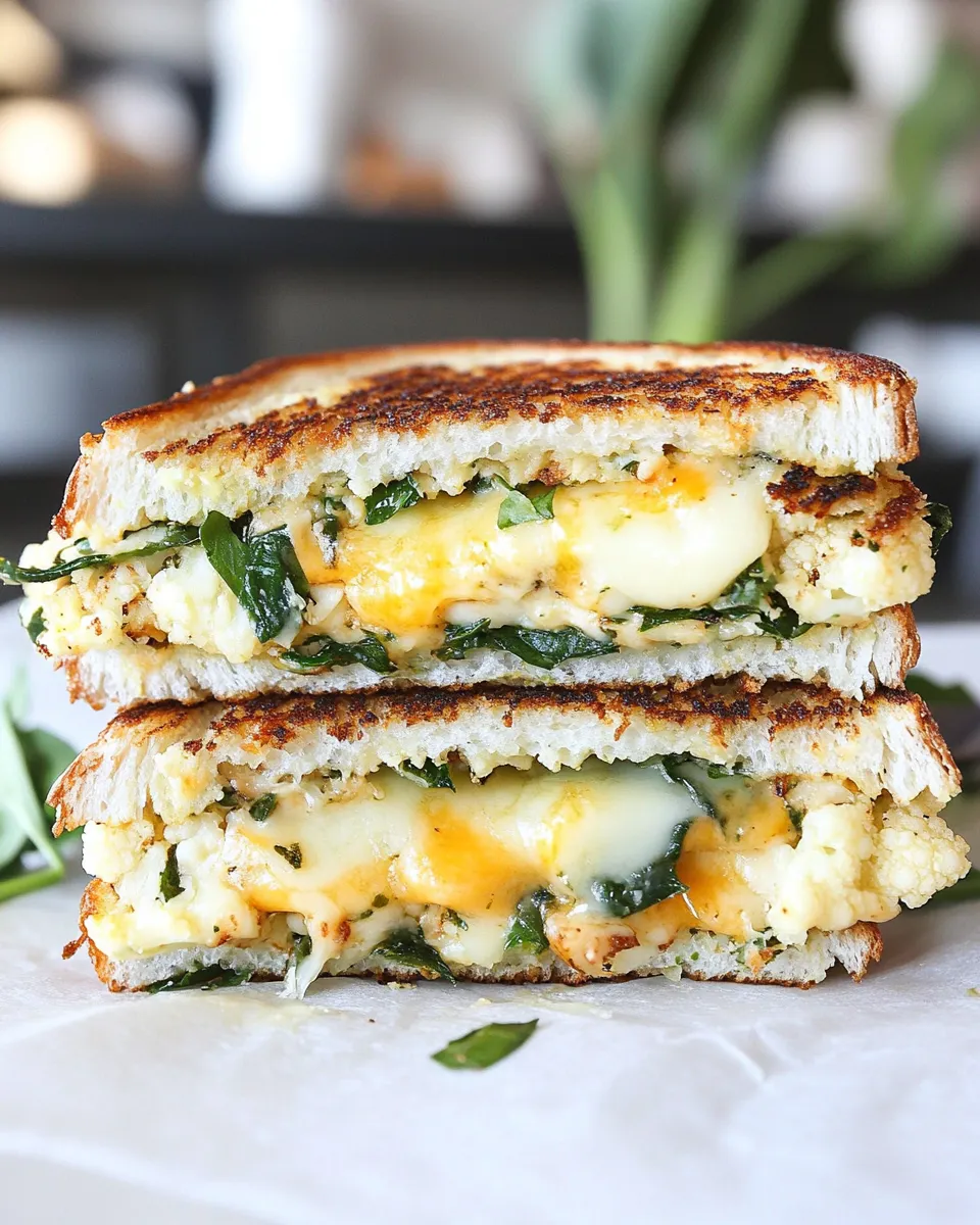 Easy Roasted Cauliflower Grilled Cheese shot
