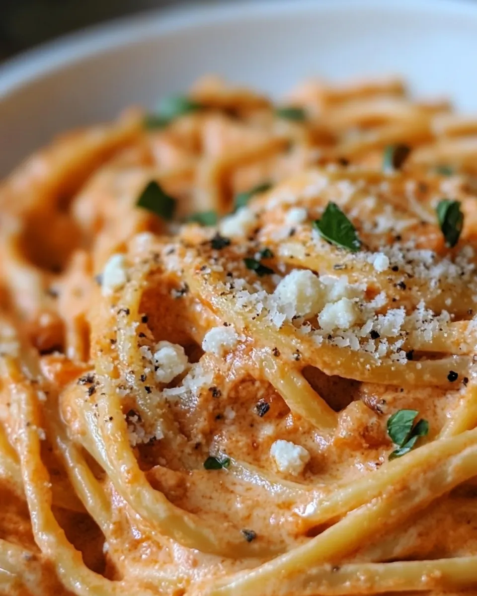 Delicious Roasted Red Pepper & Goat Cheese Alfredo image