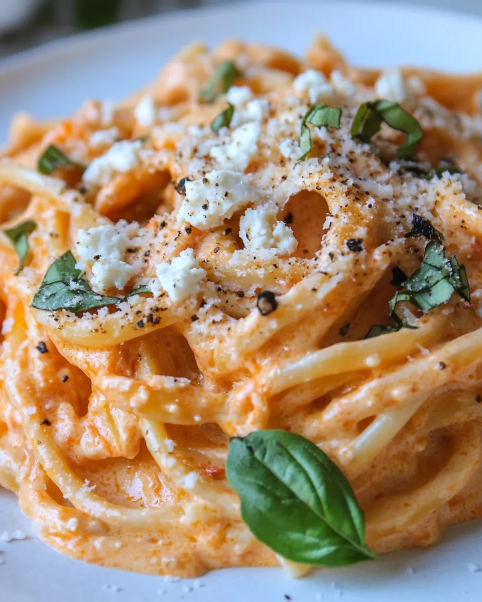 Classic Roasted Red Pepper & Goat Cheese Alfredo recipe photo