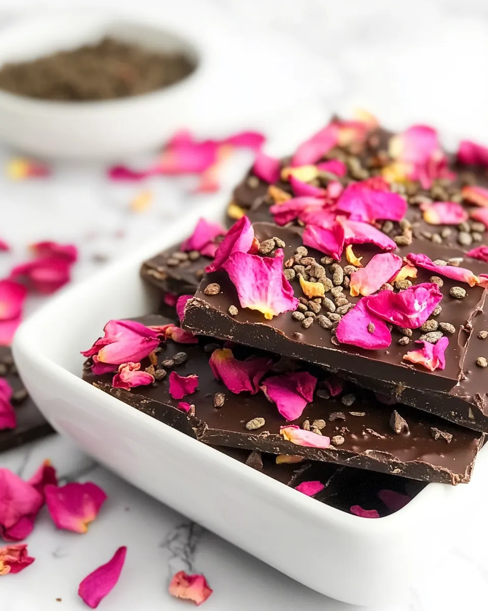 Delicious Rose and Maca Chocolate Bark Recipe image