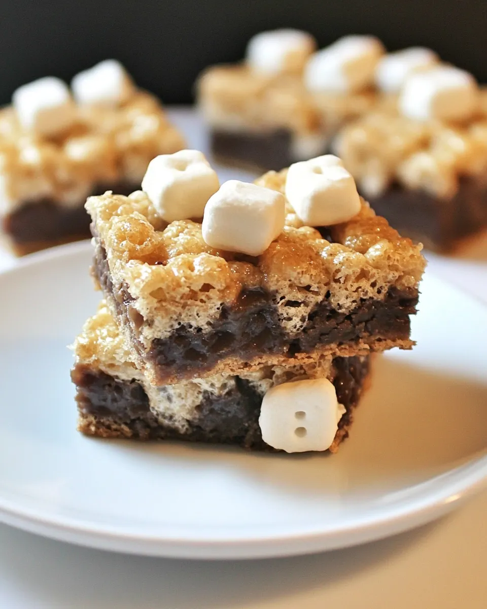 Delicious S'Mores Krispies Bars shot