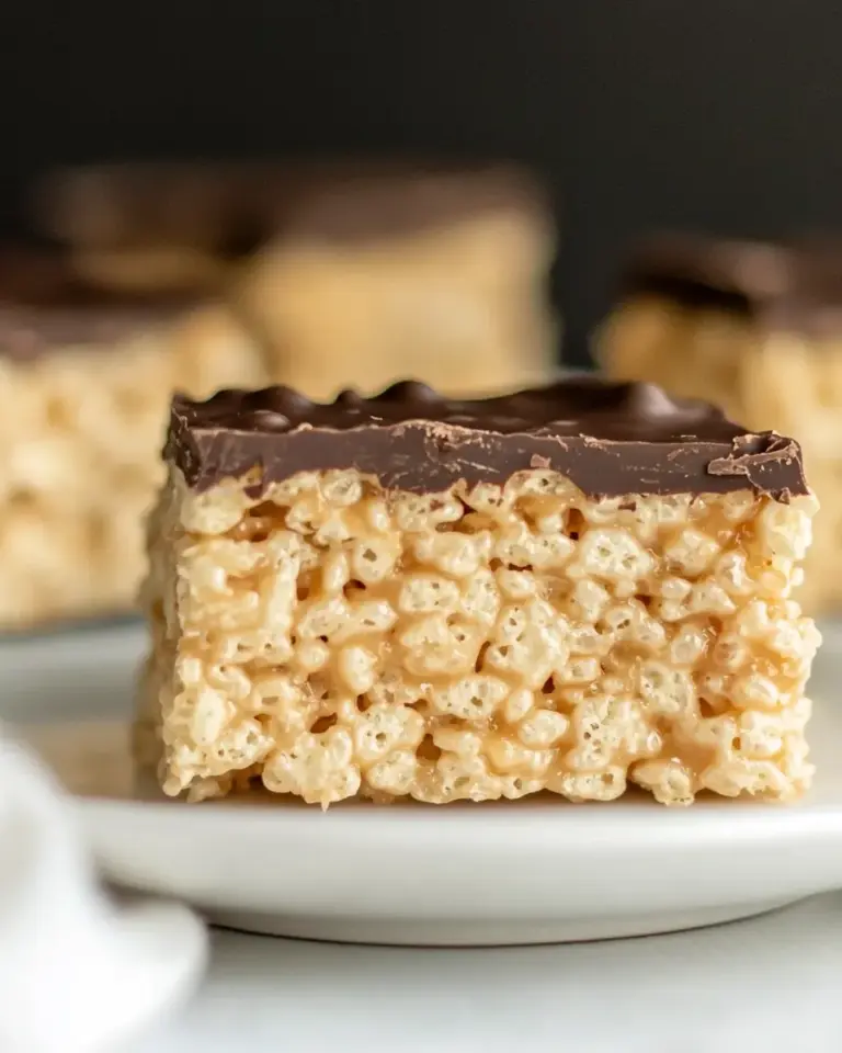 Homemade Salted Caramel Rice Krispies Treats with Dark Chocolate photo