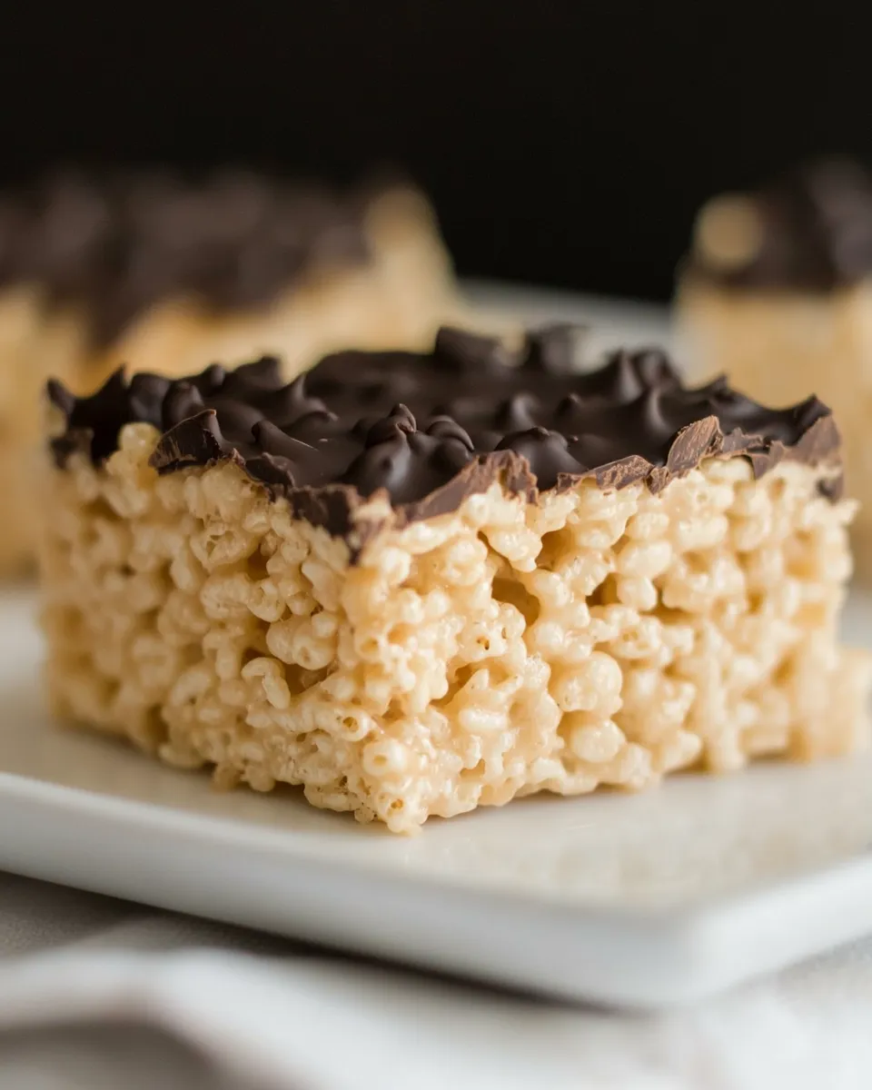 Delicious Salted Caramel Rice Krispies Treats with Dark Chocolate image