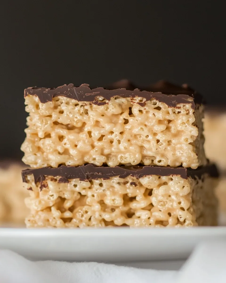 Quick Salted Caramel Rice Krispies Treats with Dark Chocolate recipe photo