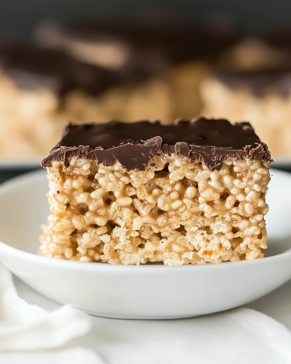 Tasty Salted Caramel Rice Krispies Treats with Dark Chocolate shot