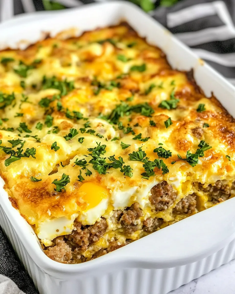 Delicious Sausage Egg Breakfast Casserole shot