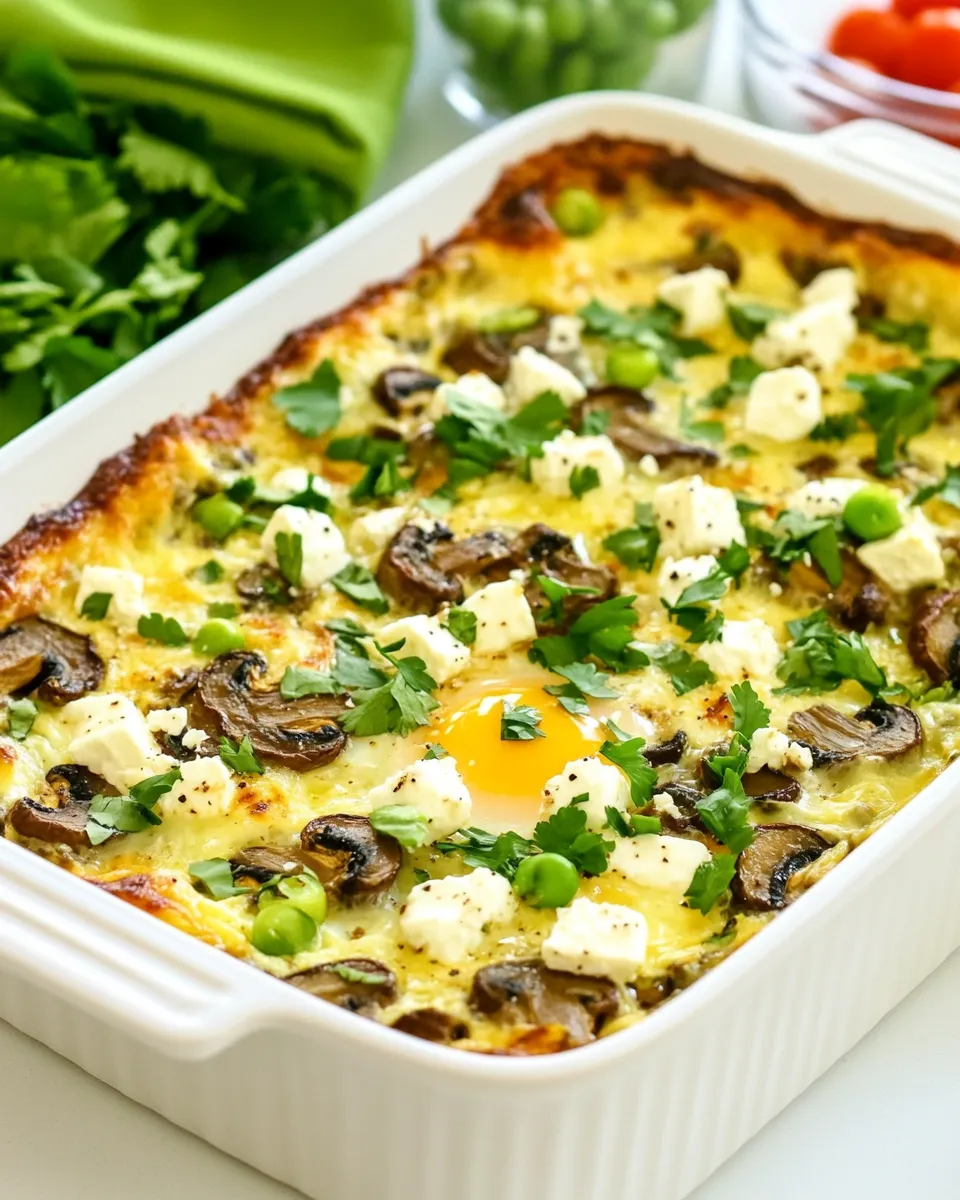 Easy Sausage, Mushrooms, and Feta Baked with Eggs recipe photo