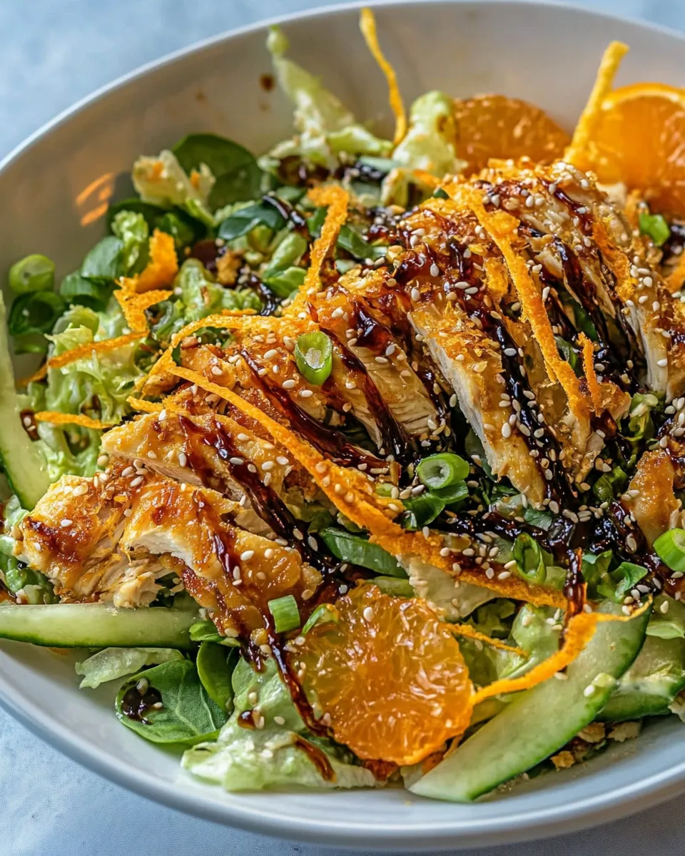 Easy Sesame Ginger Orange Chicken Salad. recipe image