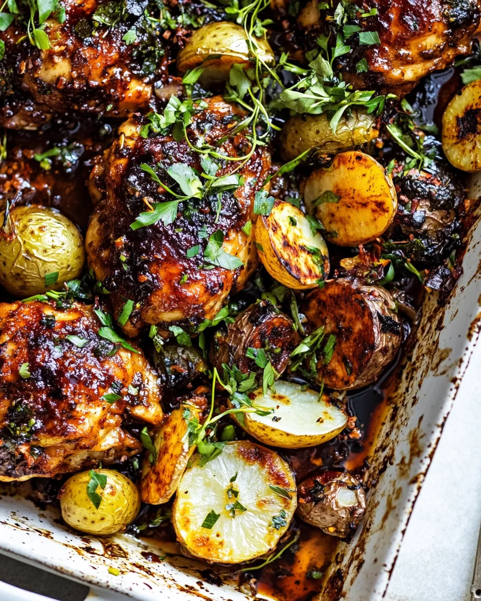 Fresh Sheet Pan Lemon Balsamic Chicken and Potatoes. recipe photo