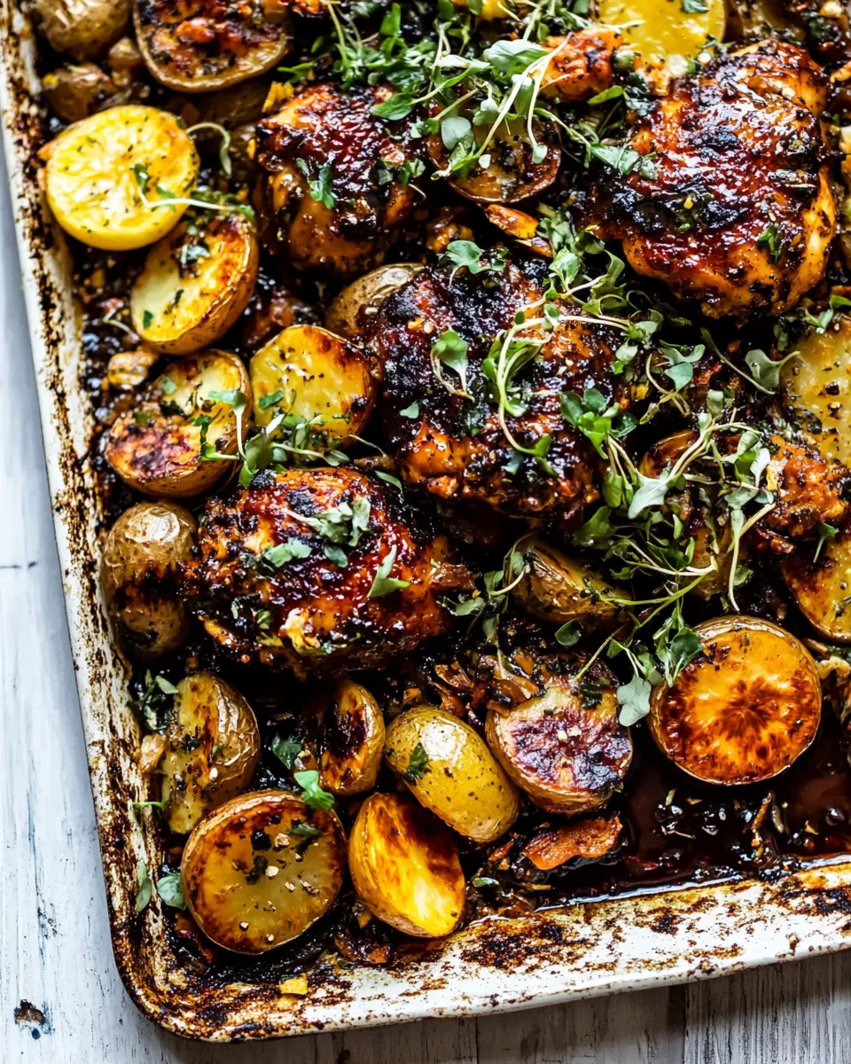 Best Sheet Pan Lemon Balsamic Chicken and Potatoes. dish image