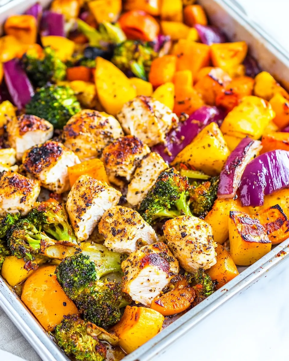 Healthy Sheet Pan Skinny Lemon Pepper Chicken and Vegetables image